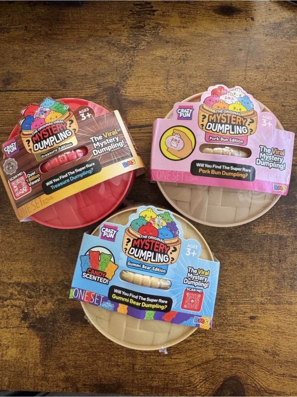 RMS Crazy Fun Mystery Dumpling Bundle Treasure Pork Bun Gummi Bear Squishy Toys